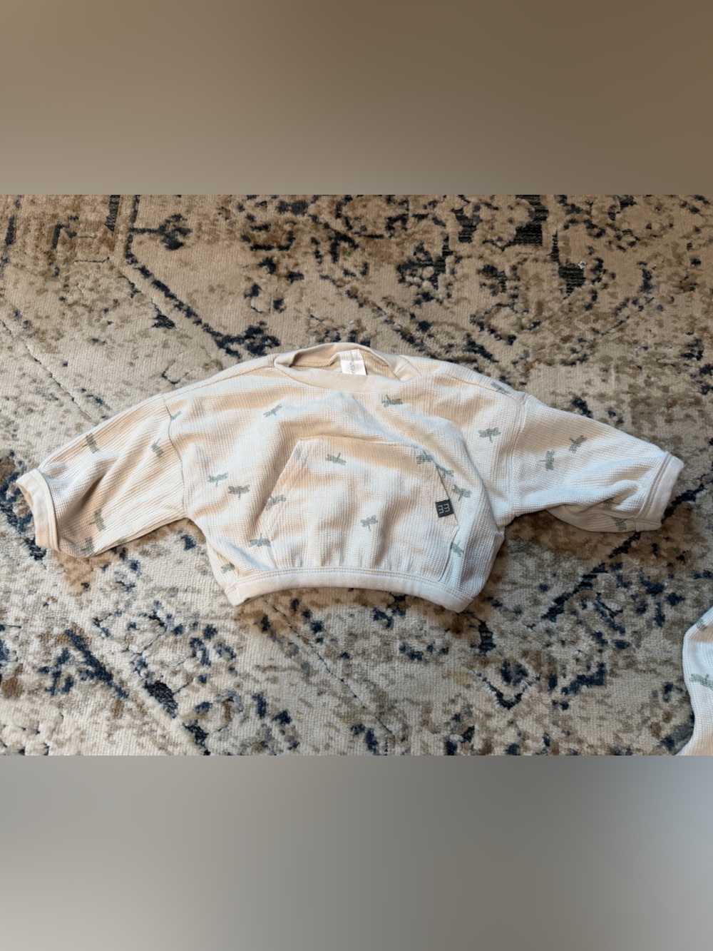 Cream Green Dragonfly Print Set 0-3 month